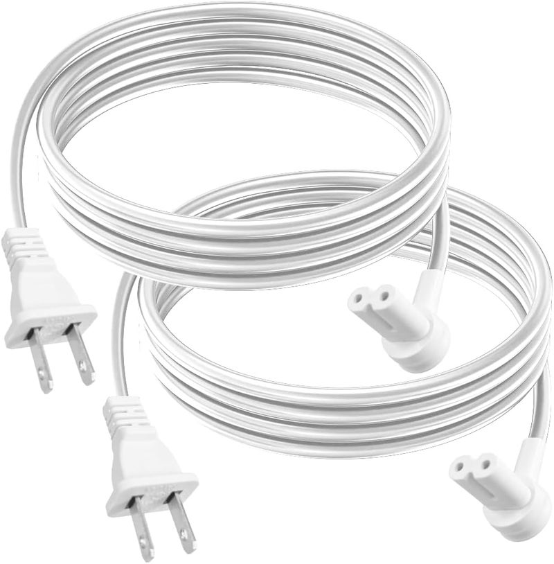 Rolkely (2-Pack) Long Power Cords Compatible with Sonos Era 100 and Era 300 Speakers, Extended Reach, Enhanced Flexibility, and Durability, Secure Connection (12-Foot) (White) - Image 1